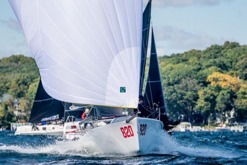 2024 Bacardi Winter Series Champion Bora Gulari on Kingspoke races his Melges 24 to the max on Lake Geneva last Fall in Fontana, WI at Nationals - photo © Morgan Kinney / Melges Performance Sailboats