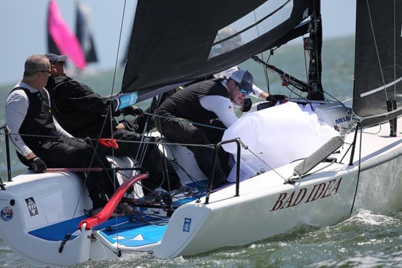 US Class President Scot Zimmerman racing Bad Idea, claimed the coveted Corinthian trophy at Charleston Race Week at Patriots Point and currently sits fifth in the North American Sailing Series - photo © Joy Dunigan/US Melges 24 Class