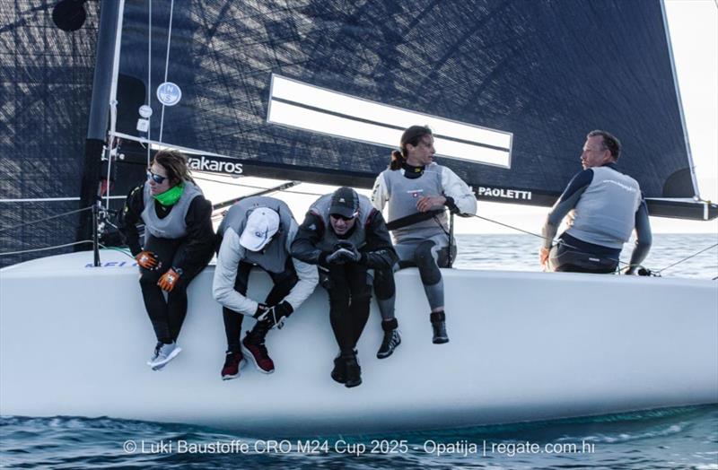 Michele Paoletti's Strambapapa ITA689 with Giovanna Micol, Davide Bivi, Pietro Perelli, and Giulia Pignolo - Luki Baustoffe CRO Melges 24 Cup 2025 - Opatija | Melges 24 European Sailing Series 2025 - photo © regate.com.hr