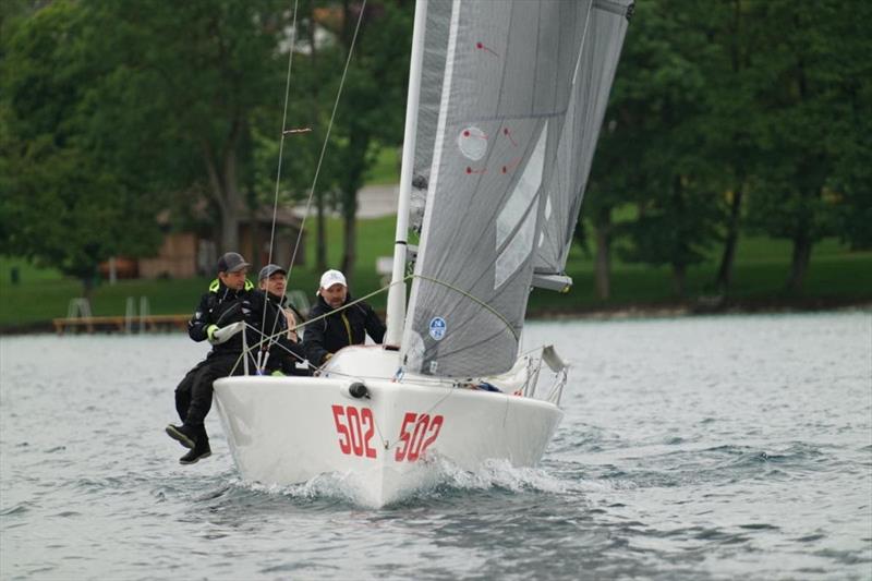 Michael Luschan's AUT502 crewed with Lukas Eigenstuhler, Keanu Prettner, Johannes Stadler and Markus Malin - Melges 24 European Sailing Series / Melges 24 Austrian Nationals 2025 - Segelclub Kammersee, Attersee, Austria - photo © Francesca Rossetto