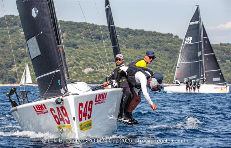 Ivo Matic's Mataran 24 CRO649 with Ante Botica, Mario Skrlj, Damir Civadelic, Kristijan Bulicic - Luki Baustoffe CRO Melges 24 Cup 2025 - Trogir | Melges 24 European Sailing Series 2025 - photo © regate.com.hr