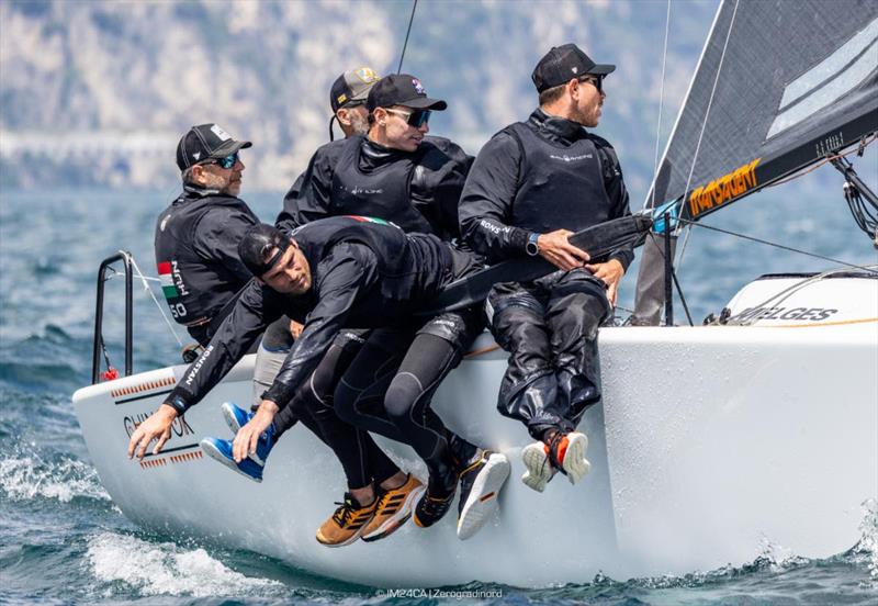 Akos Csolto's Chinook HUN850 with Zsolt Büki, Dániel Pertl, Botond Weöres, Balázs Tomai - 2025 Melges 24 European Sailing Series / Italian Open Championship - Fraglia Vela Riva, Riva del Garda, ITA - photo © IM24CA | Zerogradinord