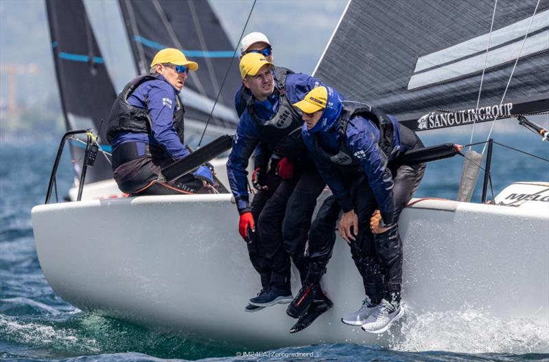 Luka Sangulin's Panjic CRO803 with Tomislav Basic, Dyje Frzop and Sime Markic - 2025 Melges 24 European Sailing Series / Italian Open Championship - Fraglia Vela Riva, Riva del Garda, ITA - photo © IM24CA | Zerogradinord