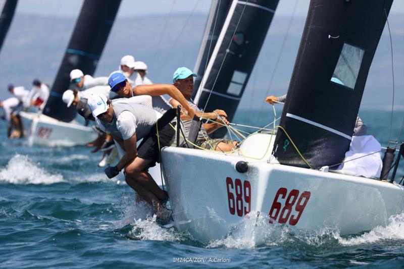 Michele Paoletti's Strambapapa ITA689 with Giovanna Micol, Pietro Perelli, Giulia Pignolo and Davide Bivi. - 2025 Melges 24 European Sailing Series - 2025 Trofeo Gaudi - Monfalcone, Italy - photo © IM24CA / Zerogradinord / Andrea Carloni