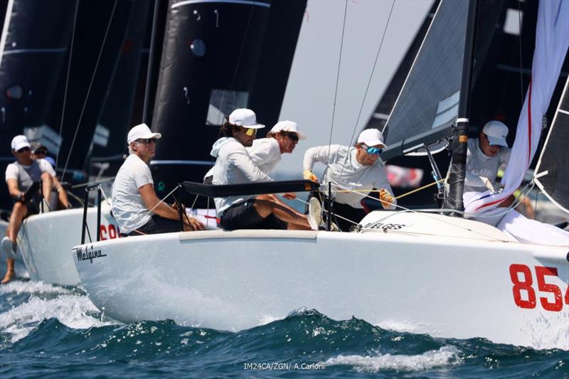 Paolo Brescia's Melgina ITA854 with Filippo Vulcanile, Stefano Cherin, Succi Matija and Alexander Harej - 2025 Melges 24 European Sailing Series - 2025 Trofeo Gaudi - Monfalcone, Italy  - photo © IM24CA / Zerogradinord / Andrea Carloni