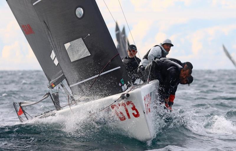 Peter Karrie's NEFELI GER673 - Day Two - Melges 24 World Championship 2025, Trieste, Italy photo copyright Andrea Carloni taken at Yacht Club Adriaco and featuring the Melges 24 class