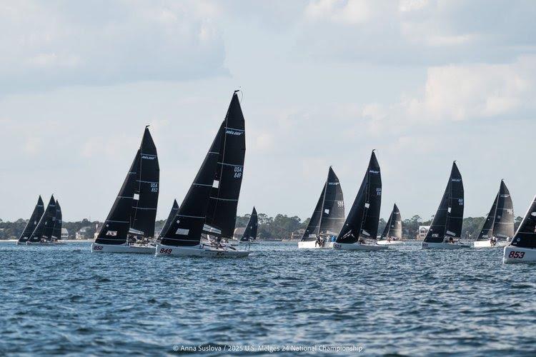 Melges 24 fleet is ready to kick off Day 1 at the 2025 U.S. National Championship hosted by the Pensacola Yacht Club - photo © Joy Dunigan / US Melges 24 Class Association