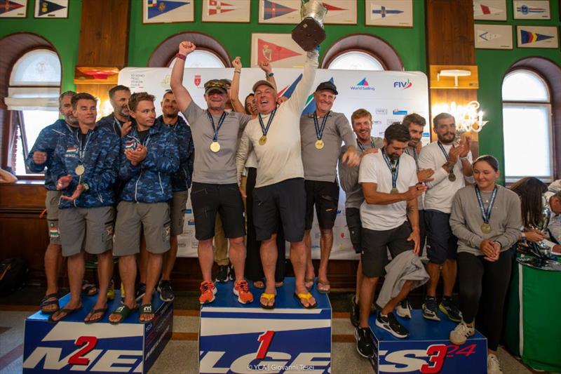 Melges 24 European Sailing Series 2025 Corinthian Top 3 - ZHIK RACE TEAM GBR694, CHINOOK HUN850, MATARAN 24 CRO649 photo copyright YCA | Giovanni Tesei taken at  and featuring the Melges 24 class