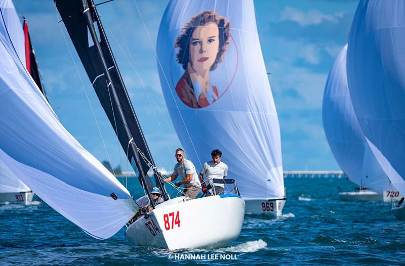 Bora Gulari's team on MAVI (USA874) - Melges 24 North American Championship 2025, Bacardi Winter Series 2026 Event No 1 - Miami, FL, USA photo copyright Hannah Lee Noll taken at  and featuring the Melges 24 class