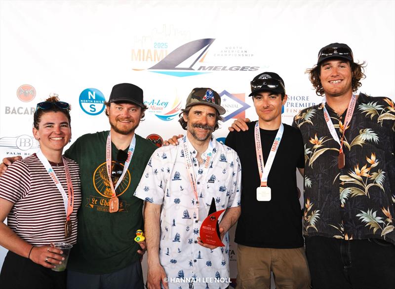 Matt Hamilton with Sarah Scoffone, Ryan Conner, Guthrie Goss and Paul Harteck of CHOP CHOP USA798 - Melges 24 North American Championship 2025, Bacardi Winter Series 2026 Event No 1 - Miami, FL, USA photo copyright Hannah Lee Noll taken at  and featuring the Melges 24 class