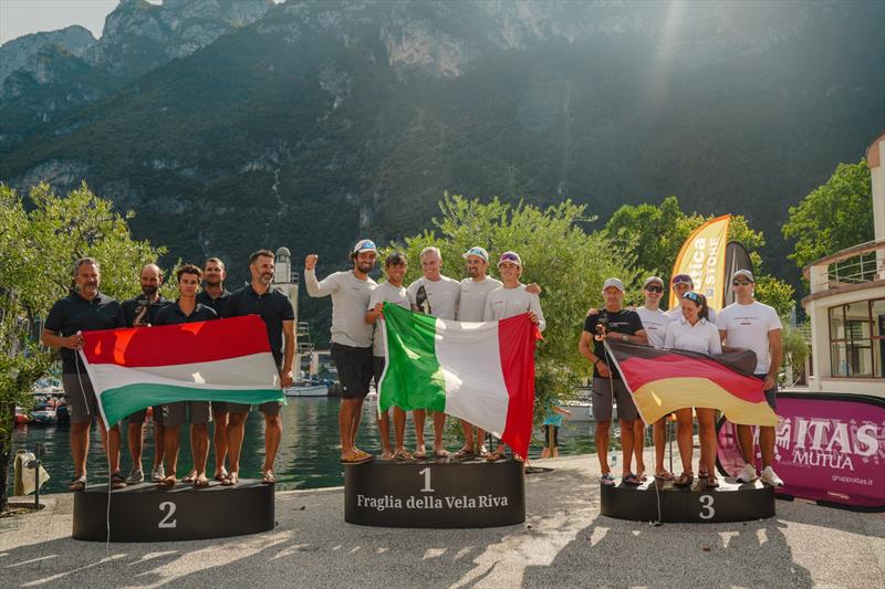 Corinthian podium - Melges 24 European Sailing Series 2026 - Fraglia Vela Riva, Riva del Garda, Italy photo copyright Chiara Slijk taken at Fraglia Vela Riva and featuring the Melges 24 class