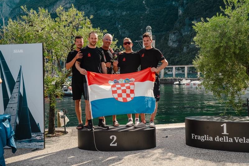 RAZJAREN CRO867 team - Karlo Kuret with Lukasz Podniesinski, Antonio Milišic, Tonci Knezovic, Ljubo Jercic - Melges 24 Italian National Championship 2026 - Melges 24 European Sailing Series 2026 - Fraglia Vela Riva, Riva del Garda, Italy photo copyright Chiara Slijk taken at Fraglia Vela Riva and featuring the Melges 24 class