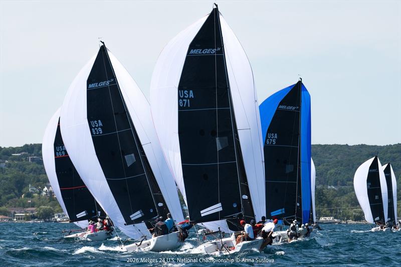 2026 Melges 24 U.S. National Championship day 1 photo copyright Anna Suslova taken at Grand Traverse Yacht Club and featuring the Melges 24 class