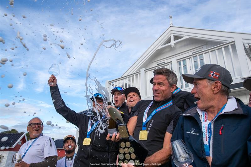 Winners celebrations - STORM CAPITAL (NOR) team celebrating their second Melges 24 Corinthian European title - Melges 24 European Championship 2026 - Tønsberg, Norway - photo © Trond Teigen / SailLogic