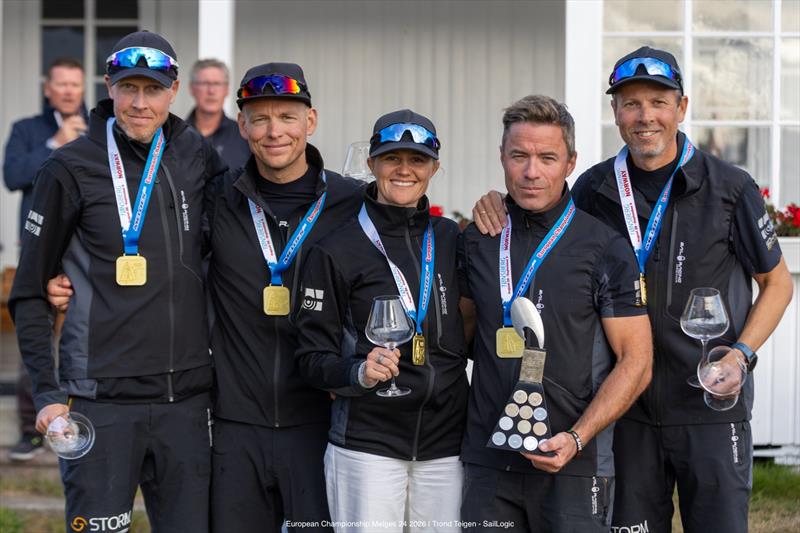 STORM CAPITAL (NOR751) - Peder Jahre, Pål Tønnesson, Lilian Agerup, Marius Falch Orvin, Sivert Denneche - Melges 24 Corinthian European Champions 2026 - Melges 24 European Championship 2026 - Tønsberg, Norway - photo © Trond Teigen / SailLogic