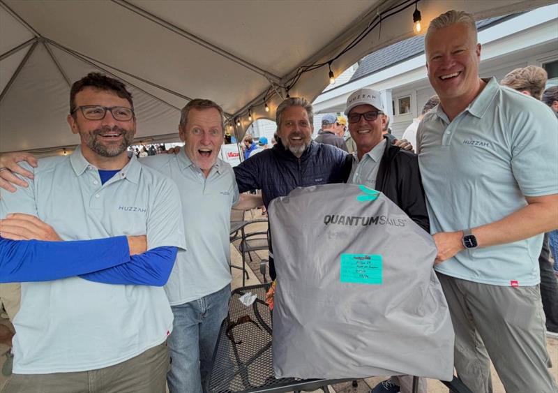 Lucky Draw winners! Local Corinthian team Huzzah USA491, led by Aaron Elder and Seamus Wilmot, won a V4 spinnaker from Quantum Sails during the Melges 24 Worlds Opening Ceremony - photo © U.S. Melges 24 Class Association
