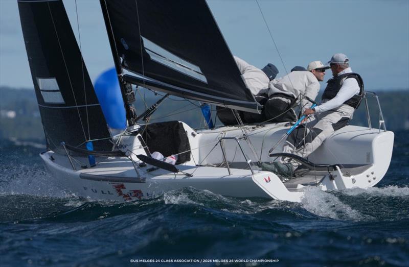 Brian Porter's Full Throttle (USA) with RJ Porter and Bri Porter, together with Matt Woodworth - Practice Race of the Melges 24 World Championship 2026 - Harbor Springs, MI, USA - photo © U.S. Melges 24 Class Association