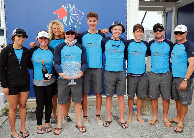 Corinthian Melges 32 Lauderdale Cup Champions, Blue Water Series Champions - Team Hydra (From left to right Morgan Kiss, Lexi Petter, Jensen McTighe, Noah Blacker, Ty Baird, Henry Fernberger, Alex Brown, Alex Post and photo copyright JOY / International Melges 32 Class Association taken at Lauderdale Yacht Club and featuring the Melges 32 class