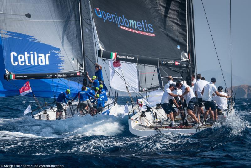 2018 One Ocean Melges 40 Grand Prix, Porto Cervo - Andrea Lacorte, VITAMINA CETILAR (sx) and Alessandro Rombelli, STIG (dx) photo copyright Melges 40 / Barracuda Communication taken at  and featuring the Melges 40 class