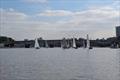 Under the bridges they go - Merlin Rocket Downriver Race at Ranelagh © Richard Westover