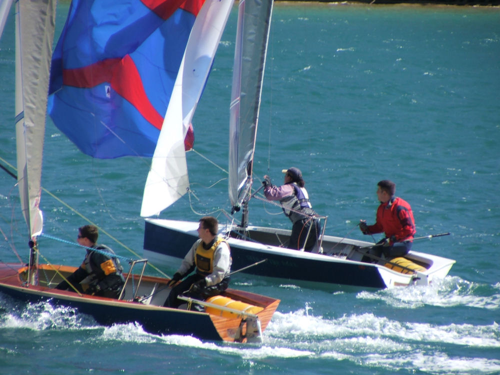 Action from the Merlin Rocket Silver Tiller event at Salcombe photo copyright Chrissy Alsop taken at Salcombe Yacht Club and featuring the Merlin Rocket class