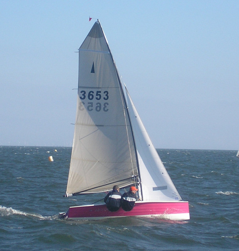 High winds for the 12 Merlins at the Thorpe Bay open photo copyright Ian Little taken at Thorpe Bay Yacht Club and featuring the Merlin Rocket class