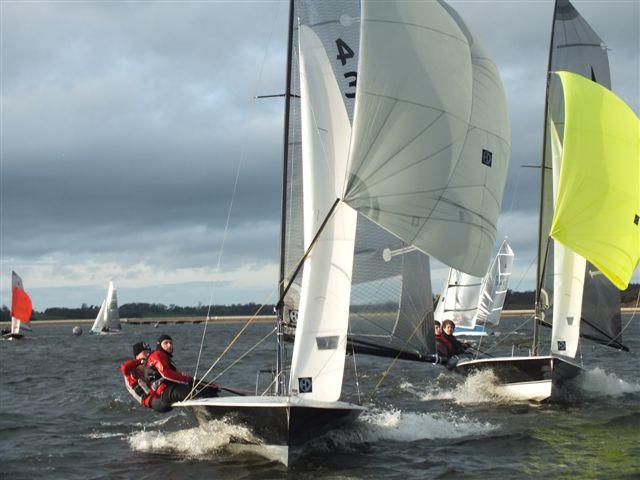 Taxi Davis in full flow on day 2 of the Blithfield Barrel Series photo copyright Don Stokes taken at Blithfield Sailing Club and featuring the Merlin Rocket class
