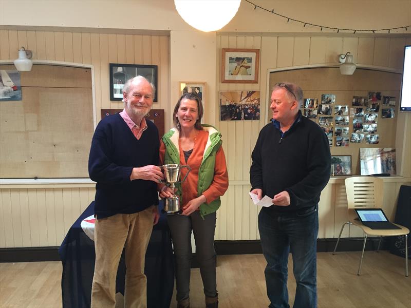 Dan and Jen and Trophy win the Ranelagh Merlin Open photo copyright Pierre Dunoyer taken at Ranelagh Sailing Club and featuring the Merlin Rocket class