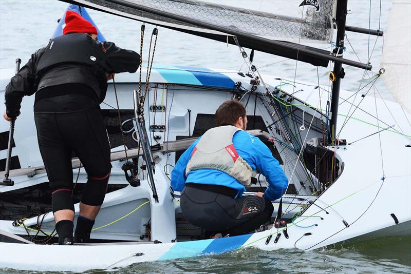 56th Hamble Warming Pan photo copyright Trevor Pountain taken at Hamble River Sailing Club and featuring the Merlin Rocket class