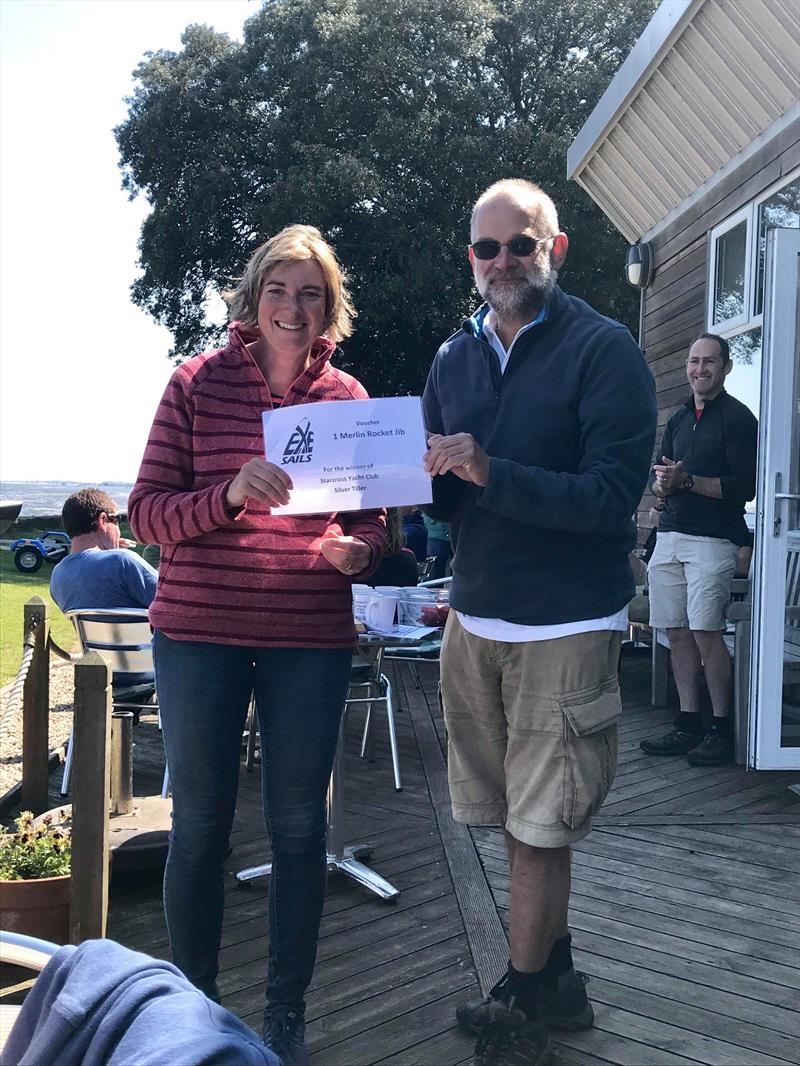 Sarah Richards win the Exe Sails Jib during the Craftinsure Merlin Rocket Silver Tiller at Starcross photo copyright Oliver Turner taken at Starcross Yacht Club and featuring the Merlin Rocket class