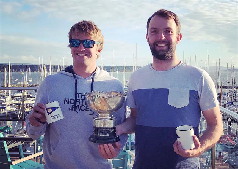 Saturday winners Tim and Ben Saxton in the Craftinsure Merlin Rocket Silver Tiller at Parkstone photo copyright Lou Johnson taken at Parkstone Yacht Club and featuring the Merlin Rocket class