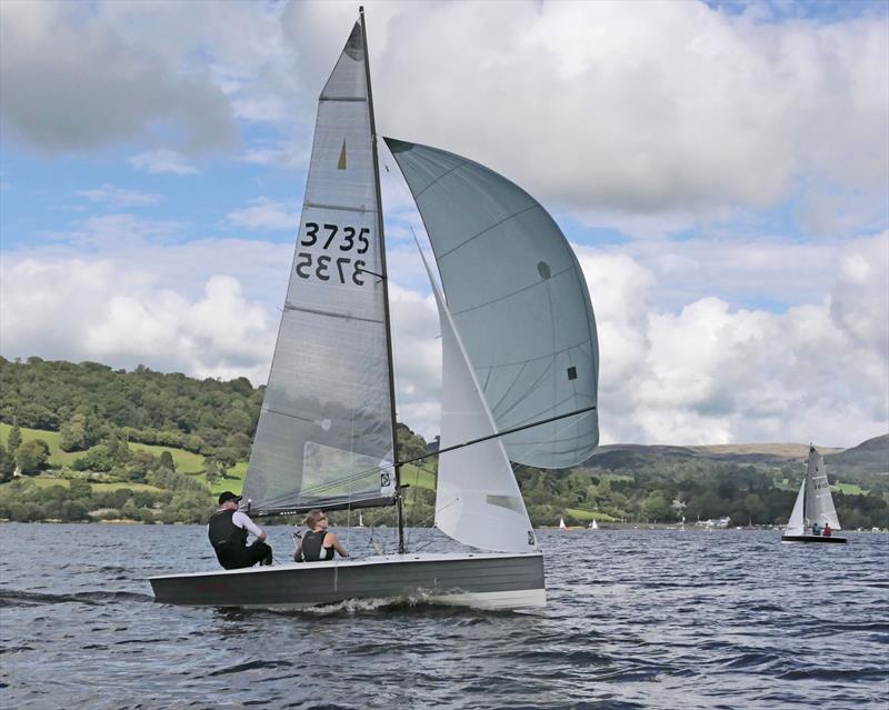 Andy Davis and Pippa Kilsby during the Merlin Rocket Inlands at Bala photo copyright John Hunter taken at Bala Sailing Club and featuring the Merlin Rocket class