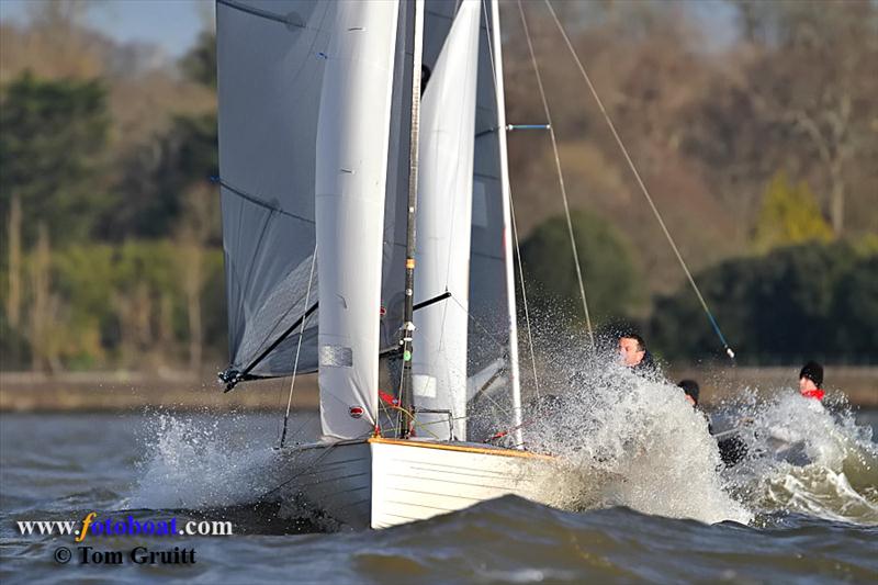 Gusty winds and steep waves for the Starcross Steamer photo copyright Tom Gruitt / www.fotoboat.com taken at Starcross Yacht Club and featuring the Merlin Rocket class