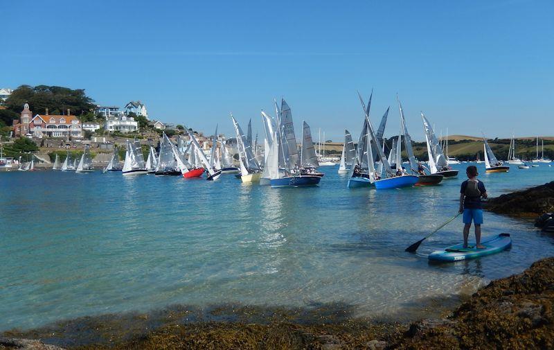 Day 3's morning race during Salcombe Gin Merlin Rocket Week 2019 photo copyright Malcolm Mackley taken at Salcombe Yacht Club and featuring the Merlin Rocket class