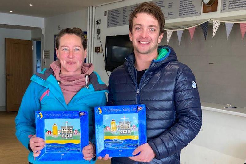 Lottie Fildes and Ben Saxton win the Craftinsure Silver Tiller Merlin Rocket open meeting at Brightlingsea photo copyright Pippa Kilsby taken at Brightlingsea Sailing Club and featuring the Merlin Rocket class