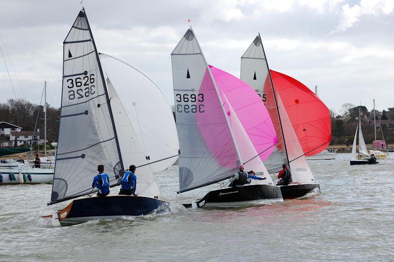 The Hamble Warming Pan offer a great opportunity for spectators on the shore photo copyright Dougal Henshall taken at Warsash Sailing Club and featuring the Merlin Rocket class