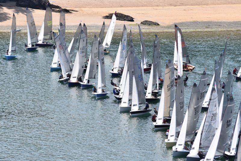 At some point during Salcombe Week sailors will have to contend with a start at low water, when the harbour is even narrower and space on the line limited photo copyright David Henshall taken at Salcombe Yacht Club and featuring the Merlin Rocket class