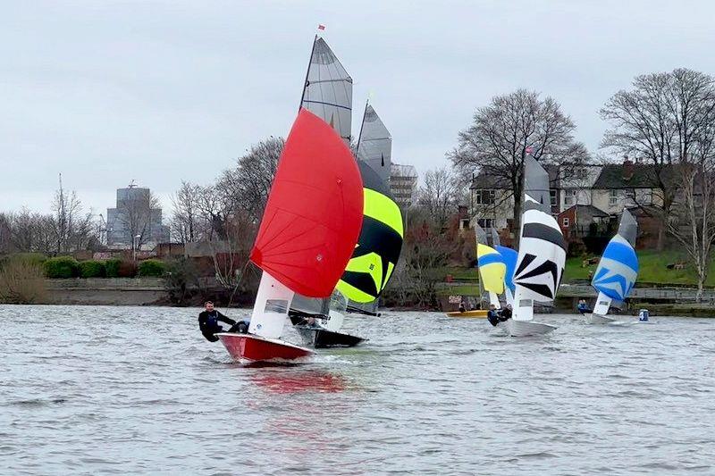 Tom Gillard and Rachael Gray lead the fleet - Merlin Rocket Midland Mug and Craftinsure Silver Tiller series at Midland SC - photo © Douglas Bridger