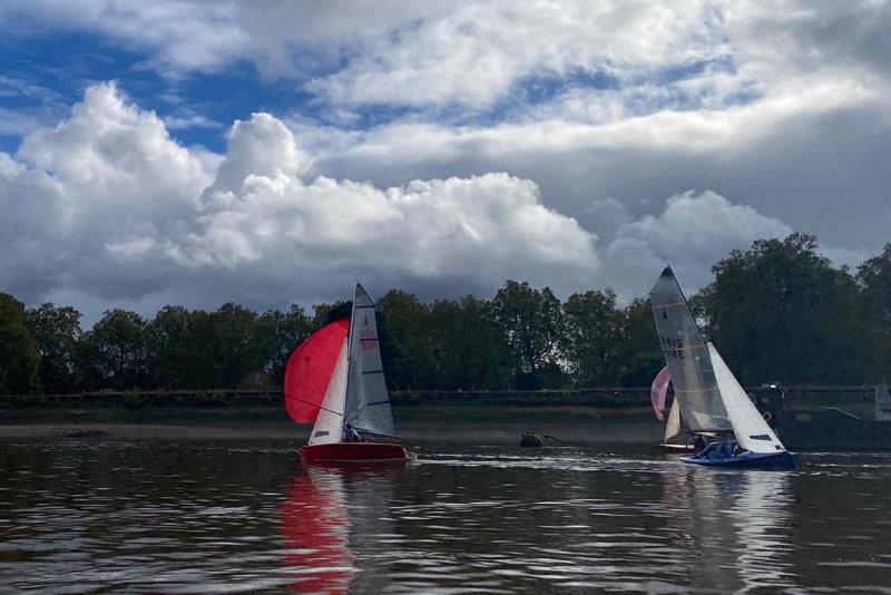 Merlin Rocket Downriver race at Ranelagh photo copyright Sarah Peart taken at Ranelagh Sailing Club and featuring the Merlin Rocket class