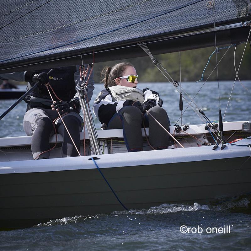 James Goodfellow and Mary Videlo second overall in the Merlin Rocket Allen South East Series Round 1 at Broxbourne photo copyright Rob O'Neill taken at Broxbourne Sailing Club and featuring the Merlin Rocket class