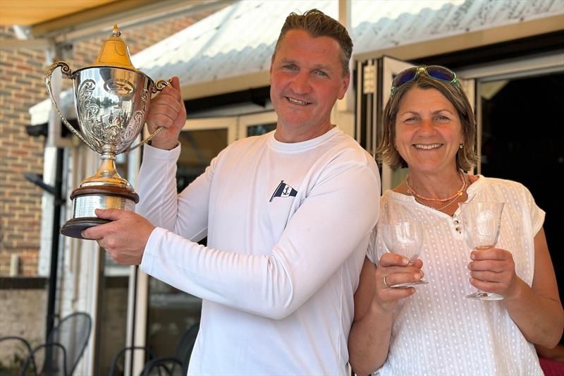 Andy Harris and Sarah Warren win the Merlin Rocket Thames and Vintage Series event at Minima photo copyright Stuart Jenkins taken at Minima Yacht Club and featuring the Merlin Rocket class
