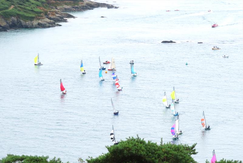 Helly Hansen Merlin Rocket Salcombe Week - Sunday am race photo copyright Malcolm Mackley taken at Salcombe Yacht Club and featuring the Merlin Rocket class