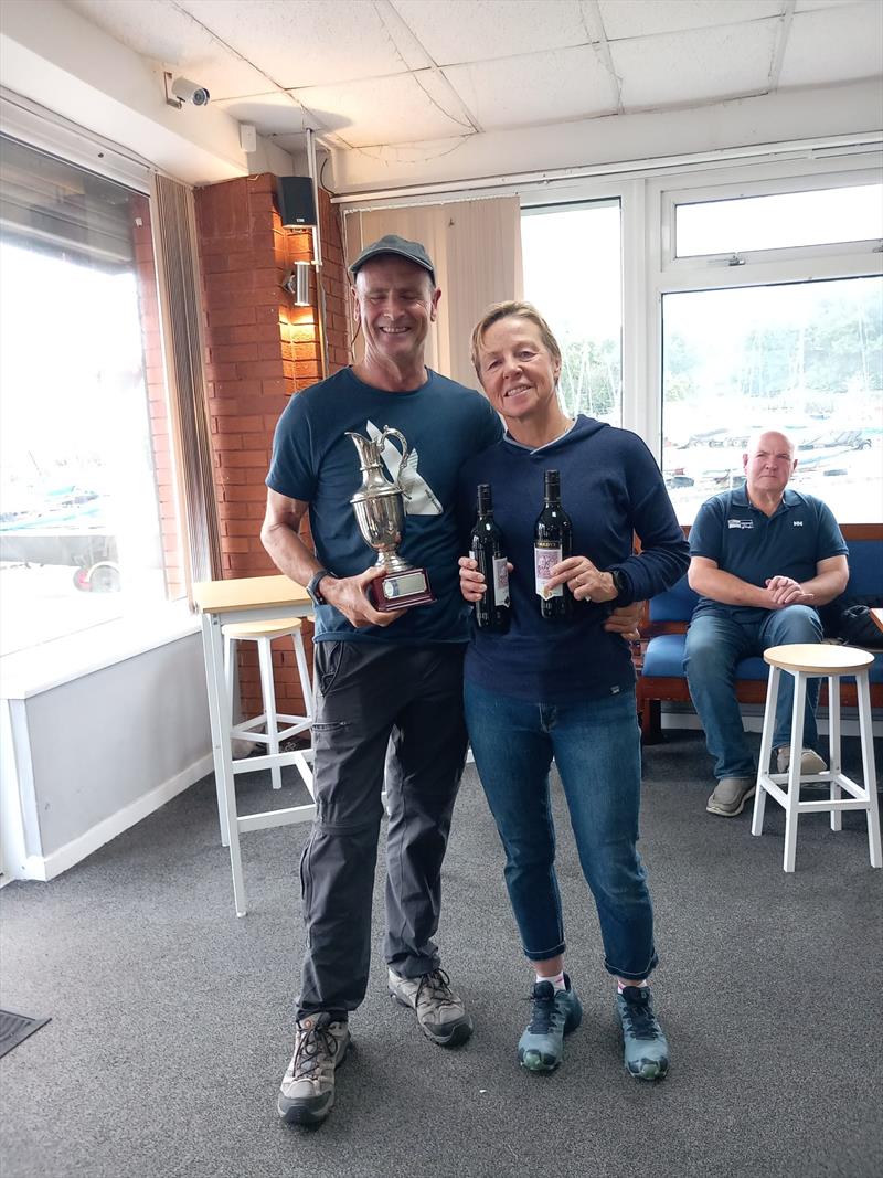 Mike and Jane Calvert - first overall at the Bartley Merlin Rocket Open photo copyright Andrea Hardiman taken at Bartley Sailing Club and featuring the Merlin Rocket class