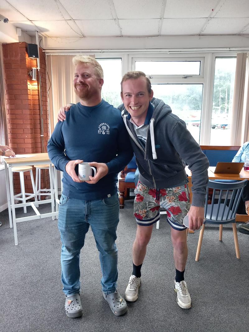 Rich Adams and George Bender - third overall and our report writers at the Bartley Merlin Rocket Open photo copyright Andrea Hardiman taken at Bartley Sailing Club and featuring the Merlin Rocket class