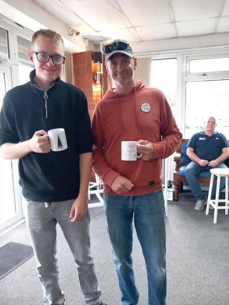 Howard Eeeles and Justin Gem - first bronze fleet at the Bartley Merlin Rocket Open photo copyright Andrea Hardiman taken at Bartley Sailing Club and featuring the Merlin Rocket class