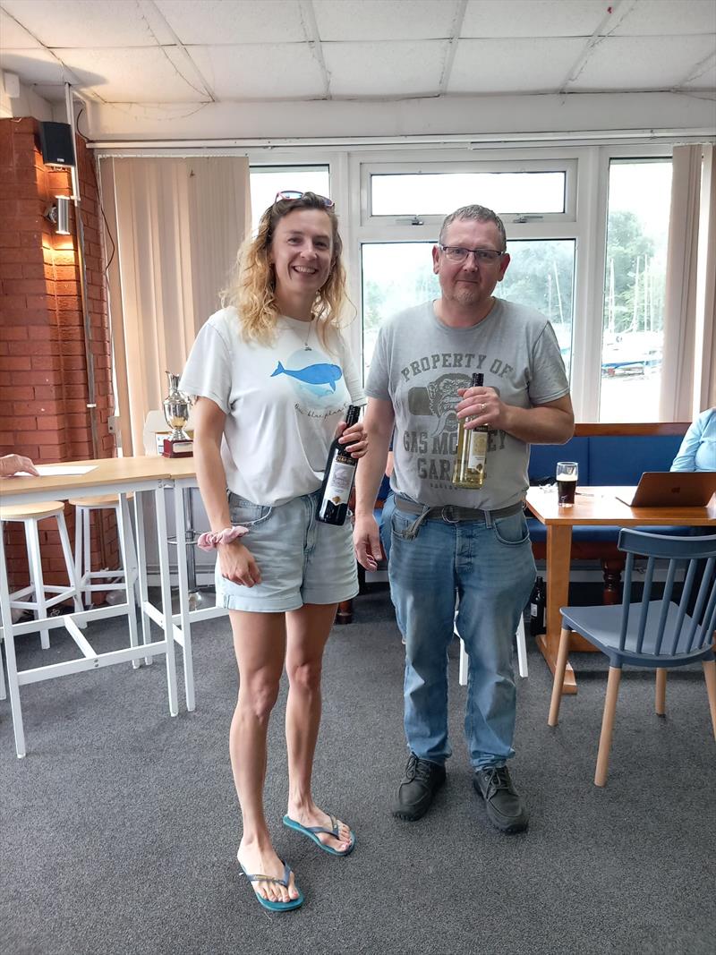 David Winder and Beka Jones - second overall and first gold fleet at the Bartley Merlin Rocket Open photo copyright Andrea Hardiman taken at Bartley Sailing Club and featuring the Merlin Rocket class