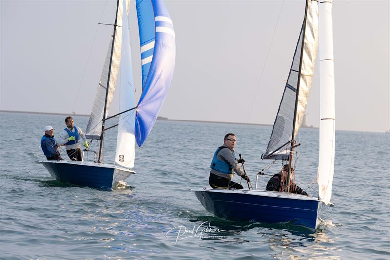 Dave Lee and Anglea Bridges closely followed by William Warren and Andy Prince - Merlin Rockets at the Allspars Final Fling - photo © Paul Gibbins Photography
