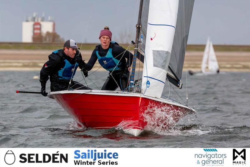 Seldén Sailjuice Winter Series - Tom Gillard and Rach Gray lead the standings photo copyright Tim Olin / www.olinphoto.co.uk taken at  and featuring the Merlin Rocket class