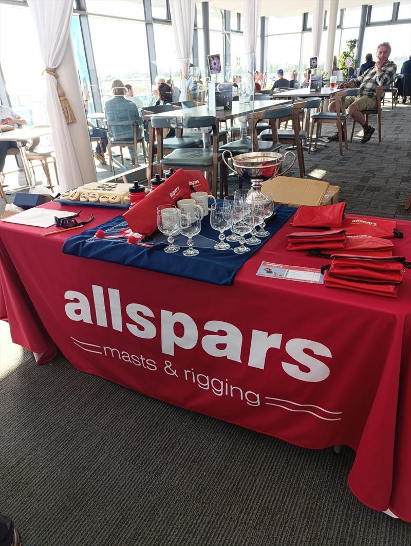 Allspars Prizegiving Table during the Merlin Rocket Craftinsure Silver Tiller and Allspars South West Series Open at Parkstone Yacht Club photo copyright Matt Shorrock taken at Parkstone Yacht Club and featuring the Merlin Rocket class
