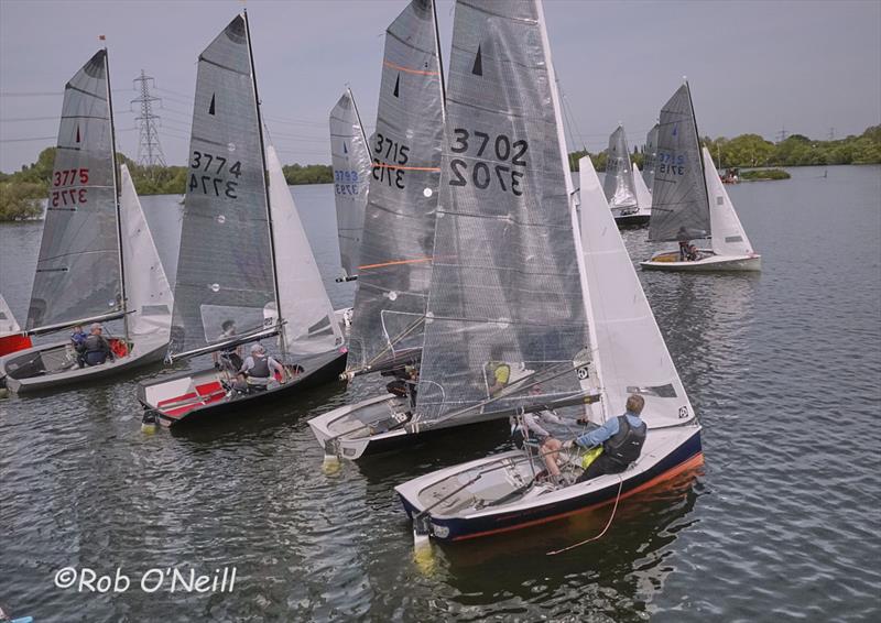 Soon after the start during the Merlin Rocket Allen SE Series at Fishers Green photo copyright Rob O'Neill taken at Fishers Green Sailing Club and featuring the Merlin Rocket class